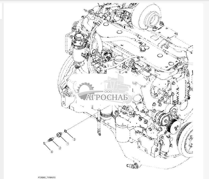Пробоотборник охлаждающей жидкости 540H, 548H, 640H, 648H (прямой привод) 